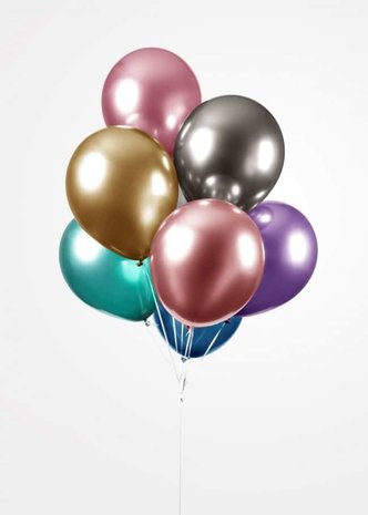 Assorted chrome balloons | 10 pieces