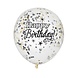 Confetti Balloons Black Silver Gold Glitter 30cm | 6 pieces