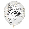 Confetti ballonnen Zwart Zilver Goud Glitz 30cm | 6 stuks Confetti ballonnen Zwart Zilver Goud Glitz 30cm | 6 stuks