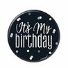 Button It's My Birthday Zwart Zilver Button It's My Birthday Zwart Zilver