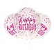 Confetti ballonnen Happy Birthday Roze Glitz 30cm | 6 stuks Confetti ballonnen Happy Birthday Roze Glitz 30cm | 6 stuks