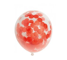 Rote Konfetti-Luftballons 30 cm | 6 Stück