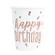 Unique Party Rose Gold Happy Birthday Rose Gold Glitter Mug | 8 pieces