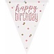 Unique Party Guirlande « Joyeux anniversaire » rose doré scintillant | 274 cm