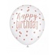 Happy Birthday Balloon Glitz Rose Gold | 6 pieces