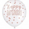 Happy Birthday Ballon Glitzer Roségold | 6 Stück Happy Birthday Ballon Glitzer Roségold | 6 Stück