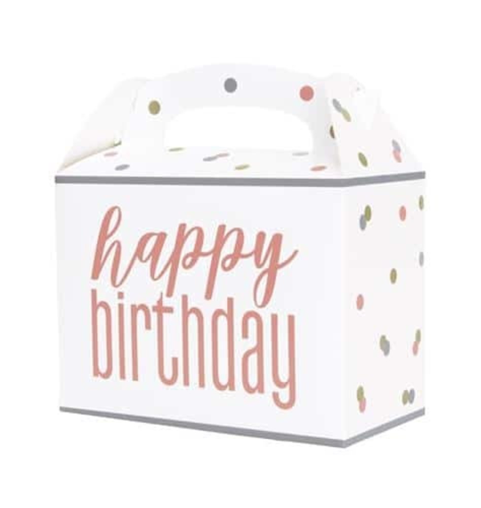 Unique Party Glitz Rose Gold Treat Box | 6 pieces