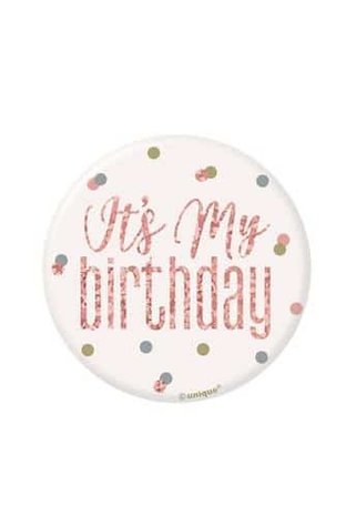 Button "Es ist mein Geburtstag" Roségold