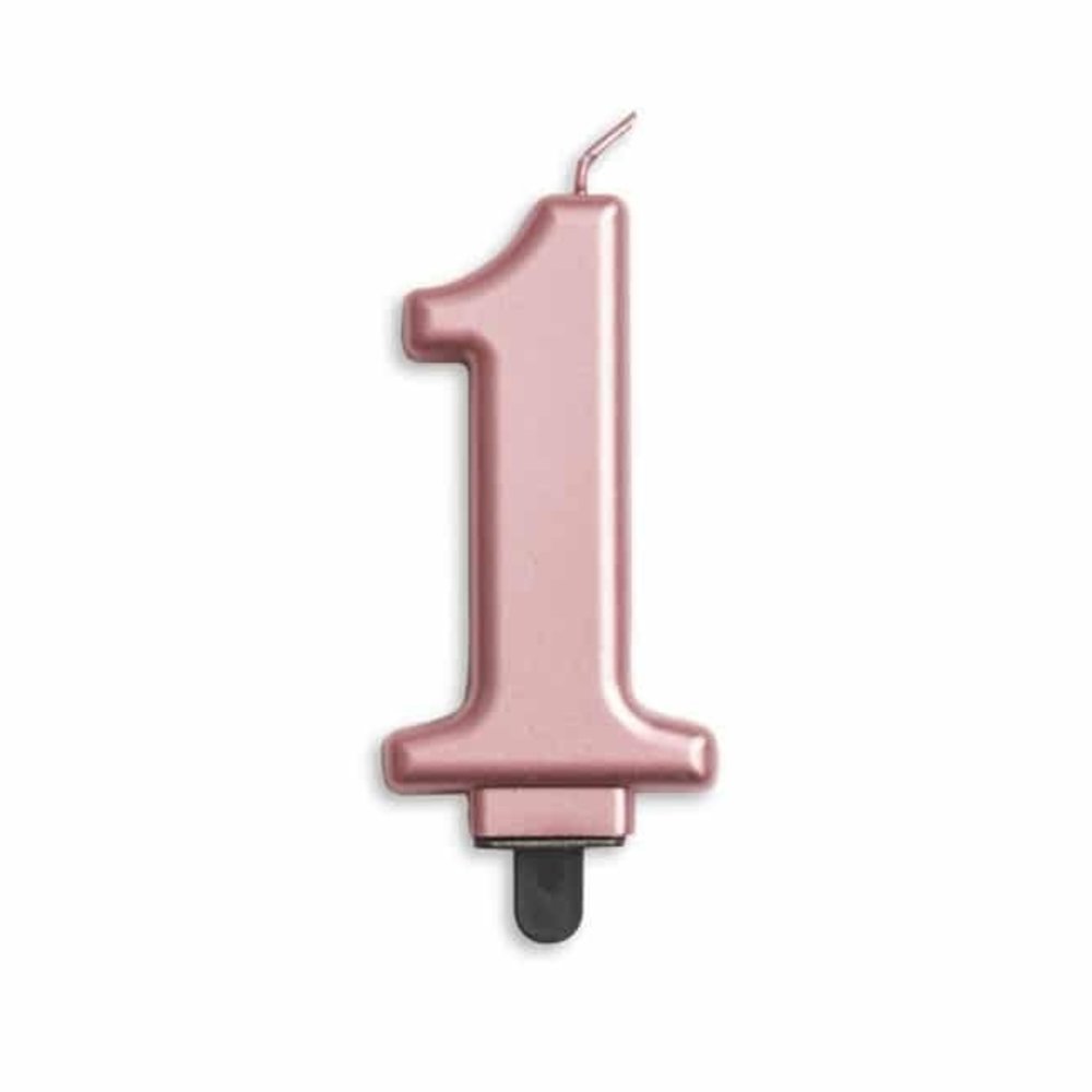 WeFiesta Kaars 1 jaar Rose Goud Metallic | 8cm WeFiesta Kaars 1 jaar Rose Goud Metallic | 8cm