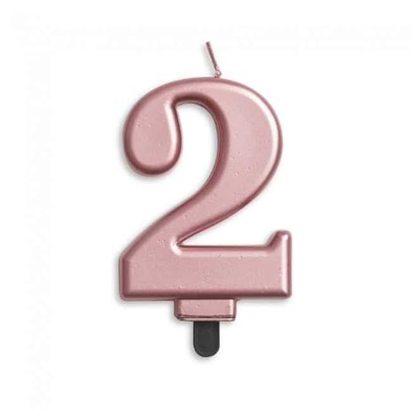 WeFiesta 2 Year Candle Rose Gold Metallic | 8cm