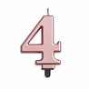 WeFiesta Kaars 4 jaar Rose Goud Metallic | 8cm WeFiesta Kaars 4 jaar Rose Goud Metallic | 8cm