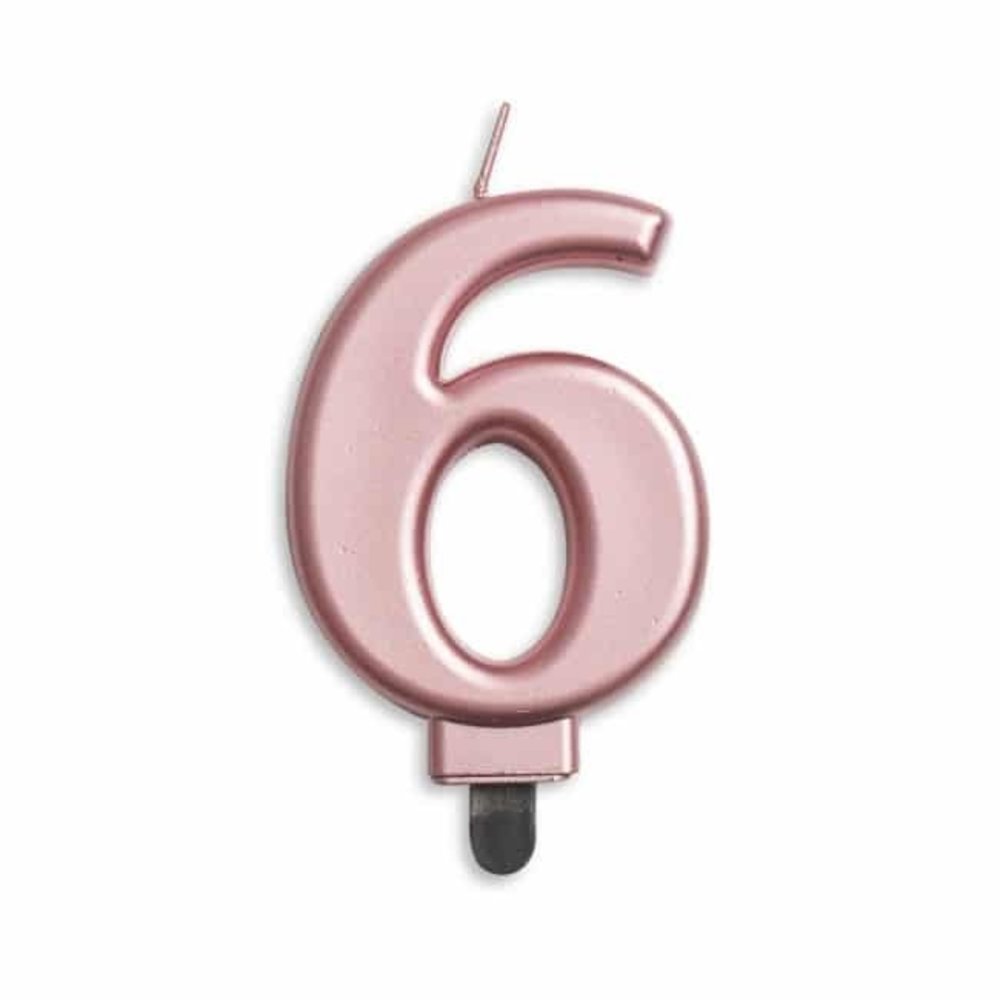 WeFiesta Candle 6 Years Rose Gold Metallic | 8cm