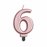 WeFiesta Kaars 6 jaar Rose Goud Metallic | 8cm WeFiesta Kaars 6 jaar Rose Goud Metallic | 8cm