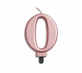 WeFiesta Kaars 0 jaar Rose Goud Metallic | 8cm WeFiesta Kaars 0 jaar Rose Goud Metallic | 8cm