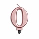 WeFiesta Bougie 0 ans Or rose métallisé | 8 cm