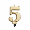 WeFiesta Bougie 5e anniversaire Or Métallisé | 8 cm WeFiesta Bougie 5e anniversaire Or Métallisé | 8 cm