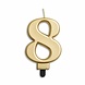 WeFiesta Candle 8 Years Gold Metallic | 8cm