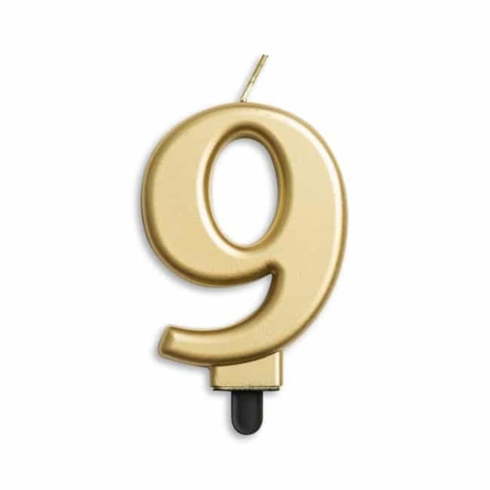 WeFiesta Kaars 9 jaar Goud Metallic | 8cm WeFiesta Kaars 9 jaar Goud Metallic | 8cm