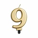 WeFiesta Candle 9 Years Gold Metallic | 8cm