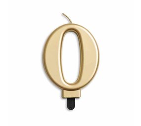 WeFiesta Bougie 0 ans Or Métallisé | 8 cm