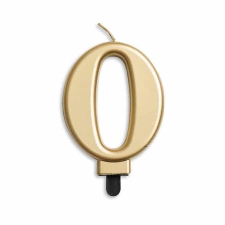 WeFiesta Kerze 0 Jahre Gold Metallic | 8 cm