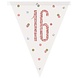 Unique Party Flag Garland 16 Years Rose Gold Glitz | 274cm