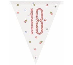 Unique Party Flag Garland 18 Years Rose Gold Glitz | 274cm