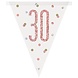 Unique Party Flag Garland 30 Years Rose Gold Glitz | 274cm