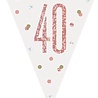 Unique Party Vlaggenlijn Slinger 40 jaar Rose Gold Glitz | 274cm