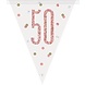 Unique Party Flag Garland 50 Years Rose Gold Glitz | 274cm