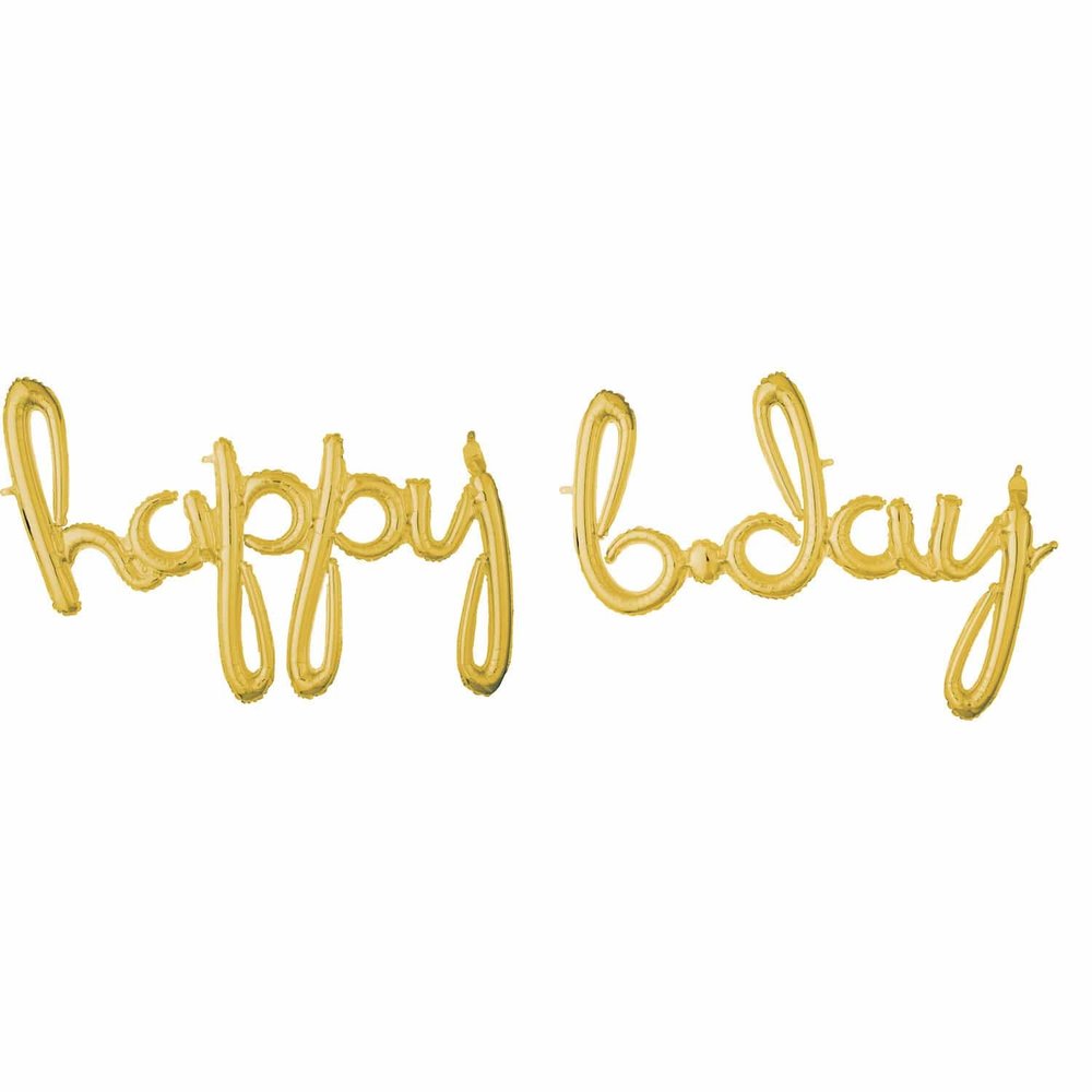 Anagram Happy B*day Text Balloon Gold 290cm | per piece