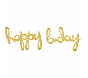 Anagram Happy B*day Text Balloon Gold 290cm | per piece