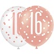 Unique Party Balloons 16 years Glitz Rose Gold | 6 pieces