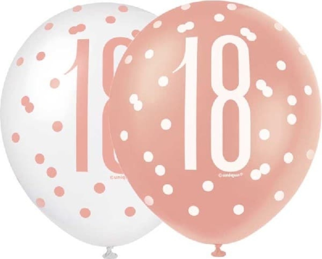 Unique Party Glitzernde Ballons zum 18. Geburtstag in Roségold | 6 Stück