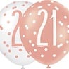 Unique Party Ballonnen 21 jaar Glitz Rose Goud | 6 stuks Unique Party Ballonnen 21 jaar Glitz Rose Goud | 6 stuks