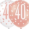 Unique Party Ballonnen 40 jaar Glitz Rose Goud | 6 stuks