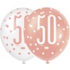 Unique Party 50th Birthday Balloons Glitz Rose Gold | 6 pieces