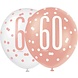Unique Party 60th Birthday Balloons Glitz Rose Gold | 6 pieces