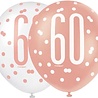 Unique Party Ballons Glitz Rose Gold pour 60e anniversaire | 6 pièces