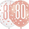 Unique Party Ballonnen 80 jaar Glitz Rose Goud | 6 stuks Unique Party Ballonnen 80 jaar Glitz Rose Goud | 6 stuks