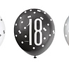 Ballonnen 18 jaar Glitz Zwart Zilver | 6 stuks Ballonnen 18 jaar Glitz Zwart Zilver | 6 stuks