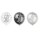 Unique Party Glitzernde Luftballons zum 50. Geburtstag, Schwarz/Silber, 30 cm | 6 Stück