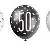 Unique Party Glitzernde Luftballons zum 50. Geburtstag, Schwarz/Silber, 30 cm | 6 Stück Unique Party Glitzernde Luftballons zum 50. Geburtstag, Schwarz/Silber, 30 cm | 6 Stück
