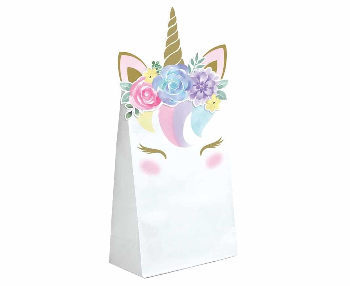 Creative Converting Baby Unicorn Party Favor Bags 11.4x20.3cm | 8 pieces