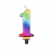 WeFiesta 1-Jahres-Kerze Regenbogen Metallic | 8 cm