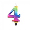 WeFiesta Candle 4 Years Rainbow Metallic | 8cm