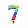 WeFiesta Kaars 7 jaar Regenboog Metallic | 8cm