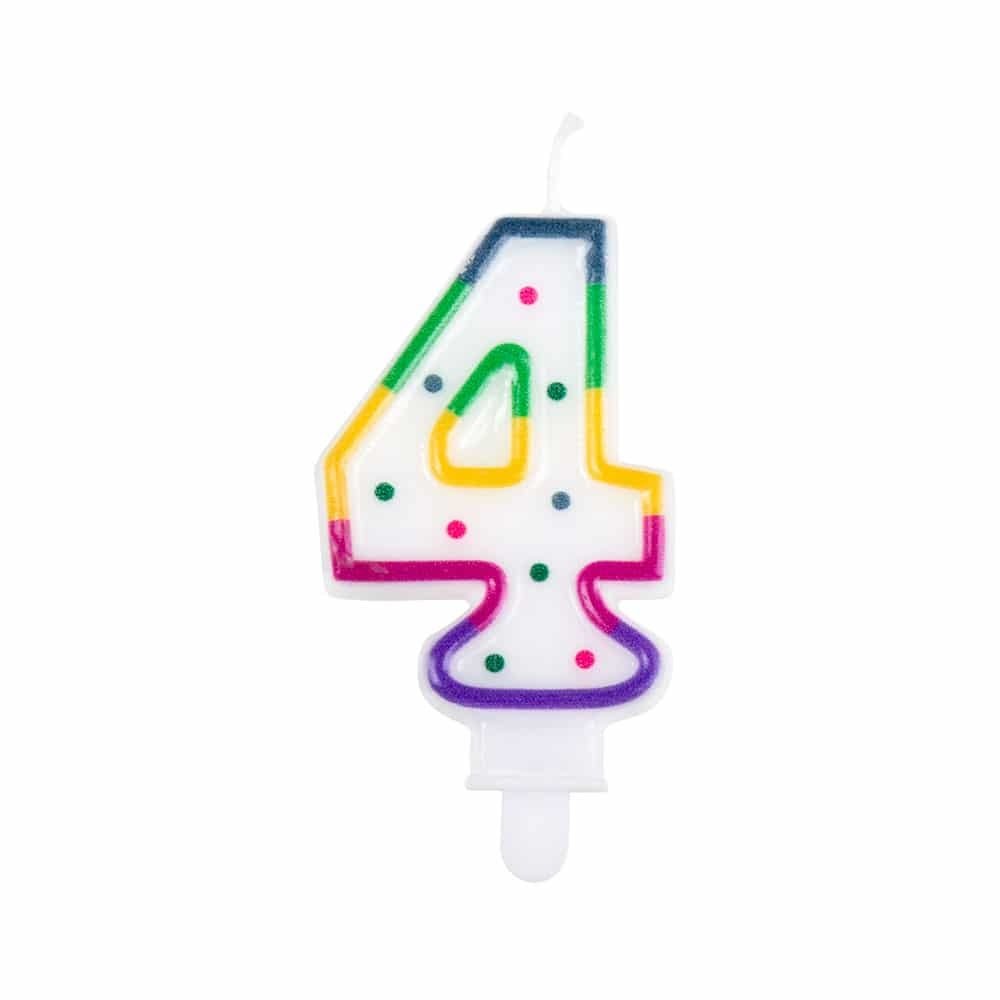 Boland Candle 4 years Rainbow Dot | 8cm