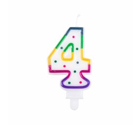 Boland Candle 4 years Rainbow Dot | 8cm
