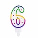 Boland Bougie 6 ans Rainbow Dot | 8 cm